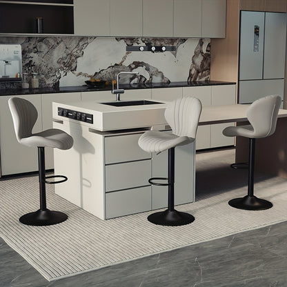 Bar Stools Set Of 1/2/3/4, Modern Swivel Bar Chairs, Barstools Counter Height with High Backrest, Artificial Leather, Easy 3-5 Minute Assembly for Bar, Kitchen, Dining Room.