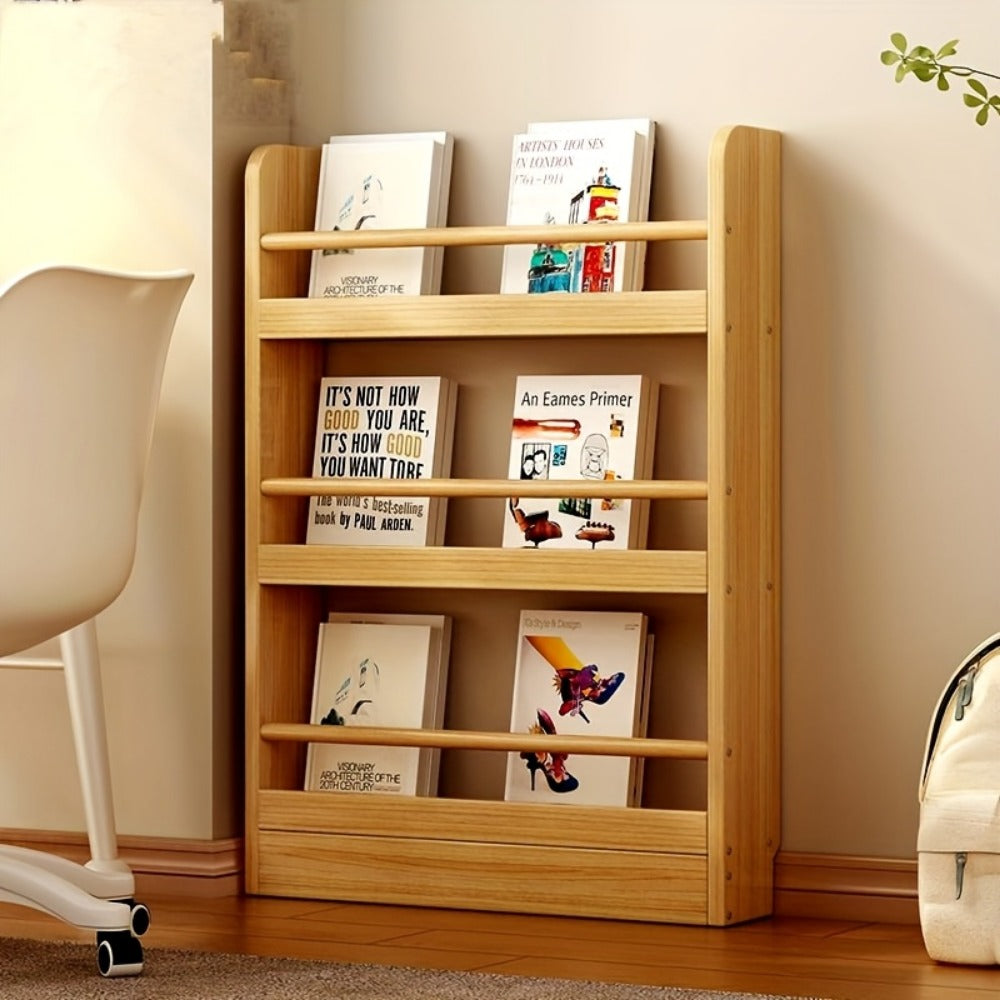 Solid Wood Over-the-Door Bookshelf – Ultra-Thin Narrow Wall-Mounted Storage Shelf, 2-6 Tiers, 0 Formaldehyde, Space-Saving for Living Room, Bedroom & Study