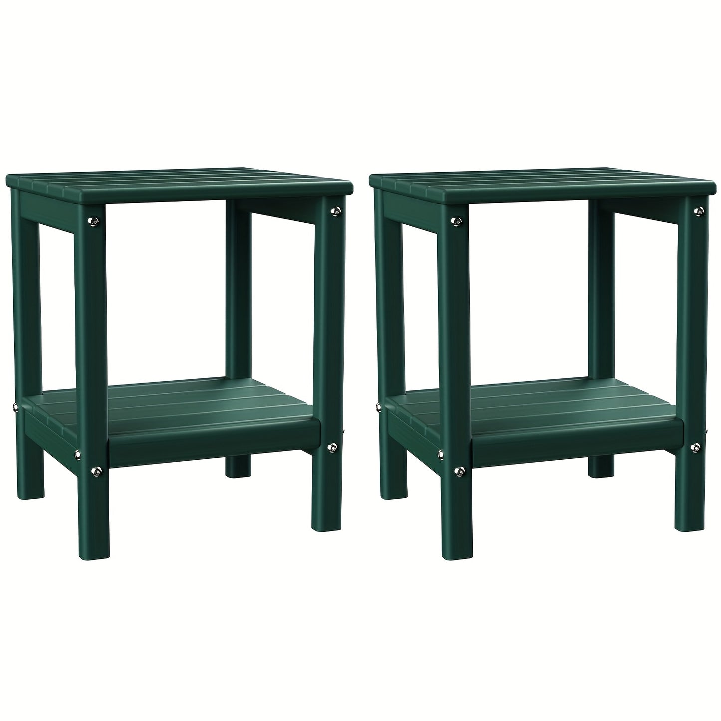 HDPE Adirondack Side Table Outdoor – Weather Resistant Rectangular End Table 15"x14"x18" for Adirondack Chair, Patio, Pool, Garden & Camping – 9 Colors, 1/2/4 Pack