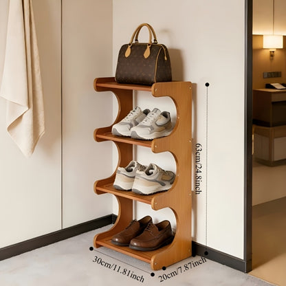 Bamboo Shoe Rack 4-8 Tier Freestanding Shoe Organizer for Entryway Hallway Bedroom Closet – Space-Saving Multi-Layer Shoe Storage Shelf for Home & Dorm