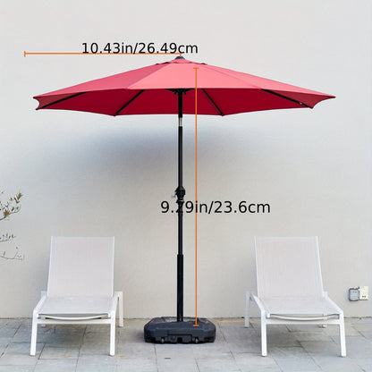 7.5/9/10/15 FT Outdoor Patio Umbrellas Market Umbrella with Push Button Tilt/Crank, 8 Durable Ribs, Fade Resistant And Waterproof for Garden, Lawn, Deck, Backyard, And Pool