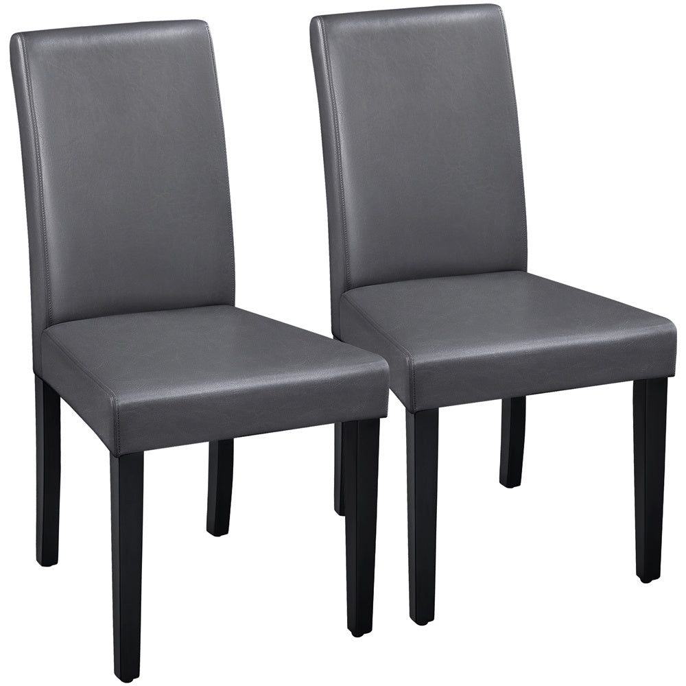 Costoffs Upholstered Dining Chairs Set of 2/4, Padded Leather Side Chairs with High Back & Rubberwood Legs, Modern Kitchen Chairs for Home, Kitchen & Restaurant, Black/White/Gray/Brown