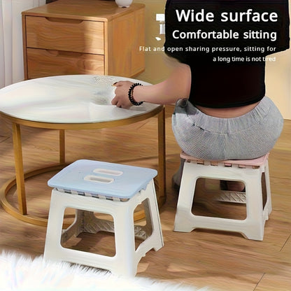 Folding Step Stool 300 LB Capacity with Handle, 9 Inch Non-Slip Foldable Foot Stool for Adults Kids Seniors, Portable Plastic Stepping Stool for Bathroom Kitchen Bedroom Outdoor Travel Camping
