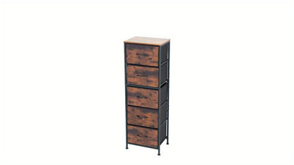 5-Drawer Heavy-Duty Storage Cabinet with Sturdy Steel Frame & Wood Top Rack - Freestanding Unit, 27"+ Height, 3.2+ Cu Ft Capacity, Multi-Drawer Organizer for Home, Office, Bedroom, Basement - Easy Assembly (Available in 4 Colors)