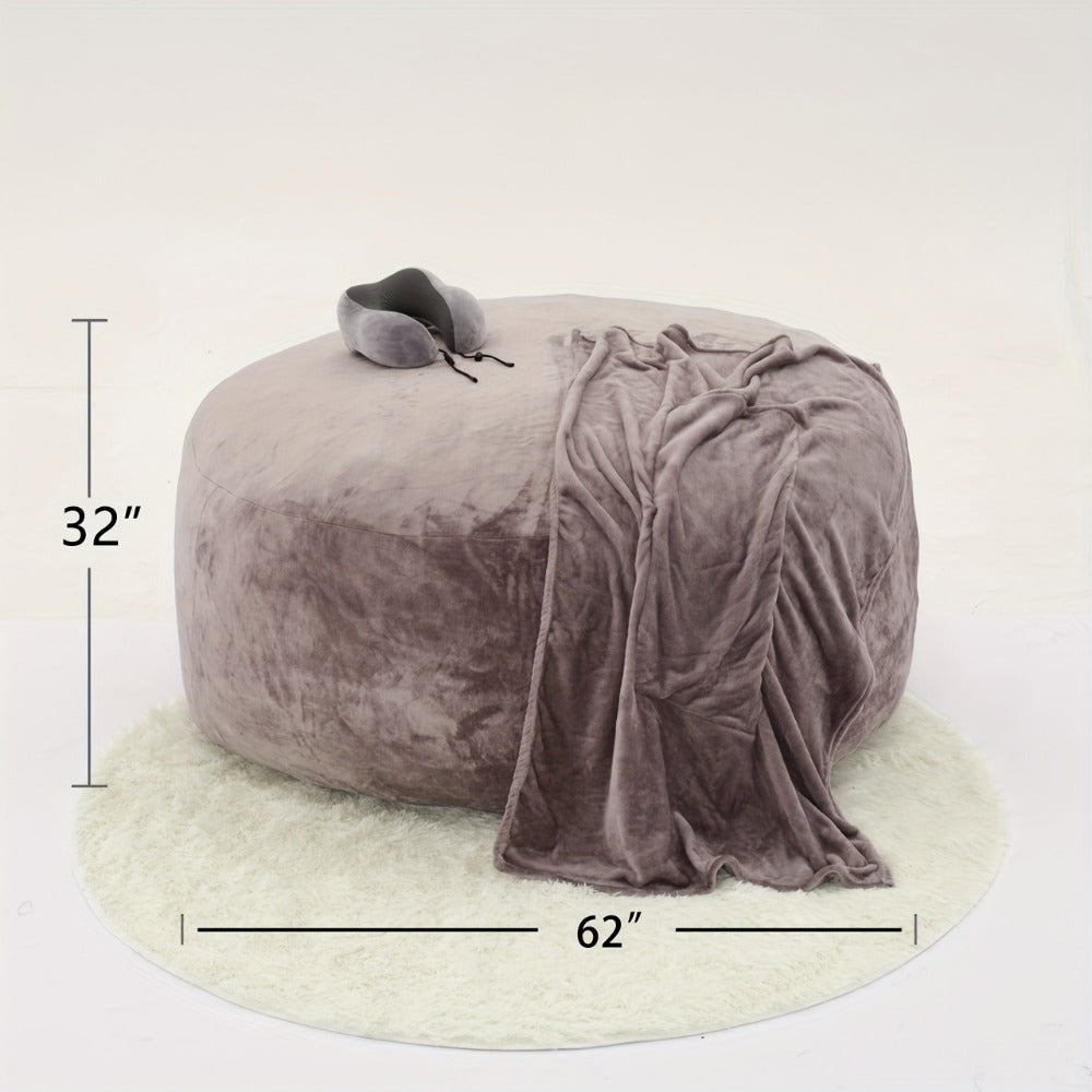 Bean Bag Sofa Chair Set – Includes Bean Bag Chair, U-Shape Pillow, Blanket & 6FT Round Carpet | Large Soft Machine-Washable Beanbag with 50 lb Memory Sponge Fill | Living Room, Bedroom & Gaming Room Relaxation Set