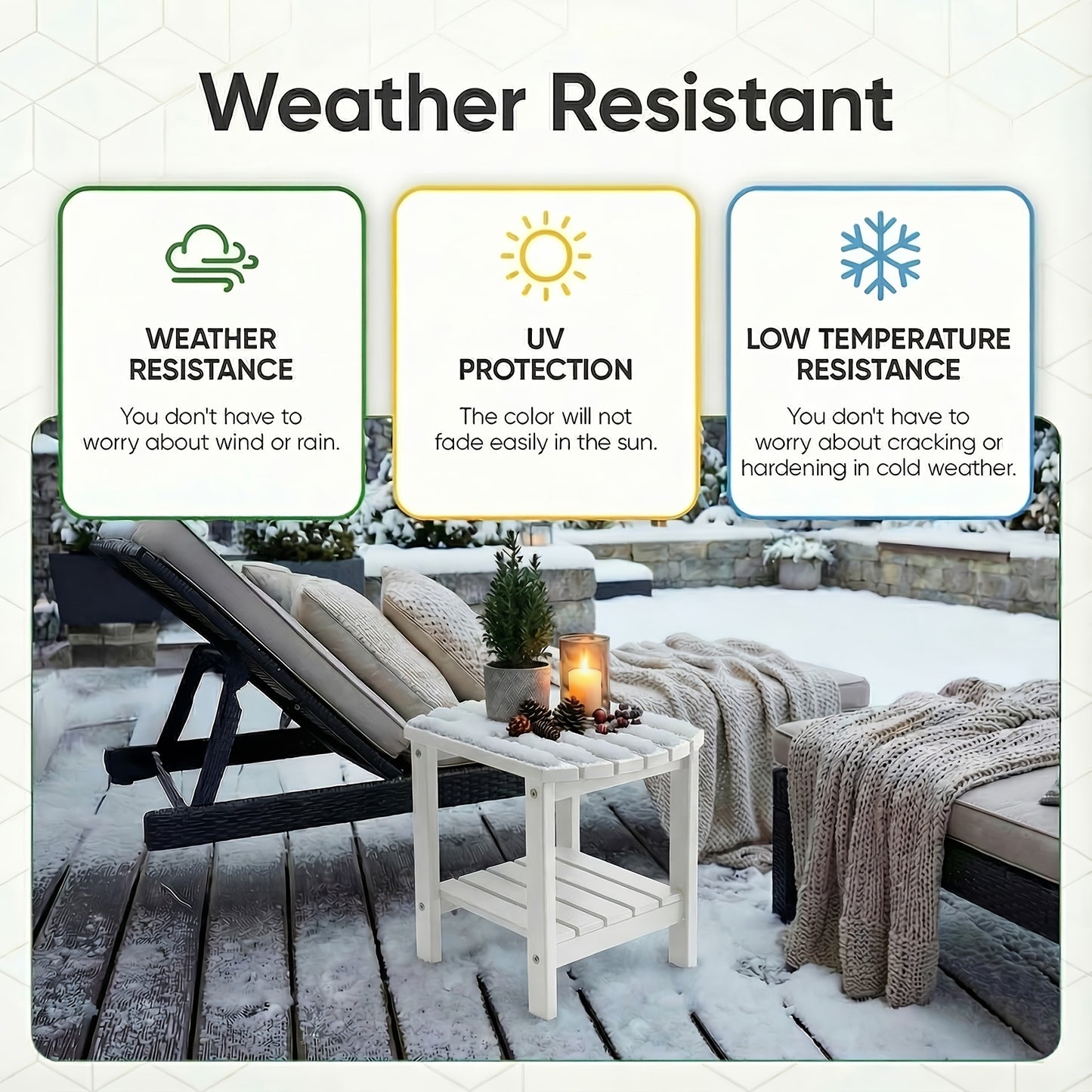 Adirondack Oval Side Table | HDPE Outdoor Side Tables, Weather Resistant, Portable, Detachable Base, Easy Maintenance for Patio, Backyard, Pool, Indoor, Beach