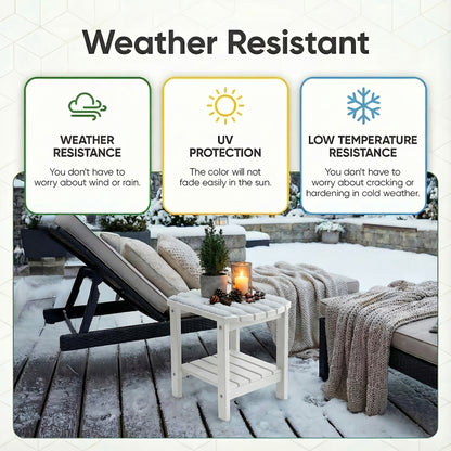 Adirondack Oval Side Table | HDPE Outdoor Side Tables, Weather Resistant, Portable, Detachable Base, Easy Maintenance for Patio, Backyard, Pool, Indoor, Beach