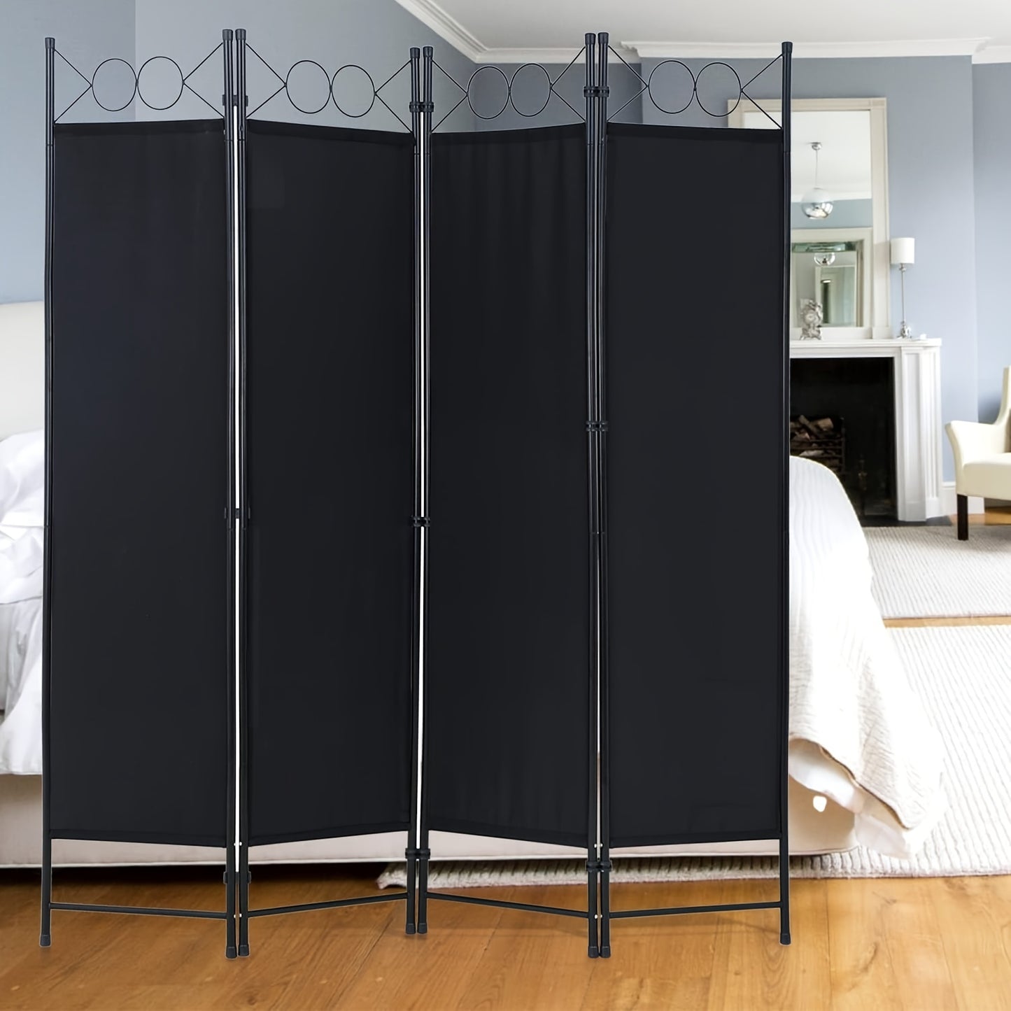 Room Divider, Folding Privacy Screen 4 Panels Portable Wall Divider Partition Room Dividers for Home Office Room Separation