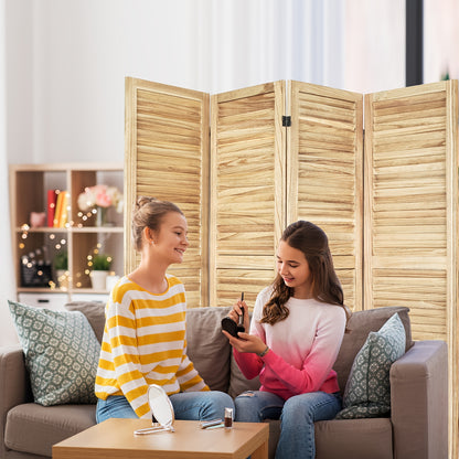 Room Divider 4 Panel, White Room Divider with Shelves, Wall Room Dividers And Folding Privacy Screens, Portable Room Partitions And Dividers for Bedroom, Home Office