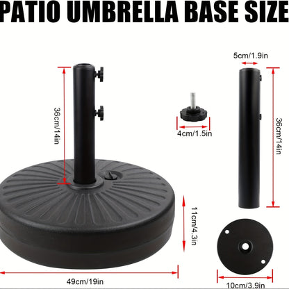 [Durable Round Umbrella Base] Durable Fillable Round Patio Umbrella Base, Free-Standing Patio Umbrella Round Base for Outdoor, Lawn, Backyard, Garden