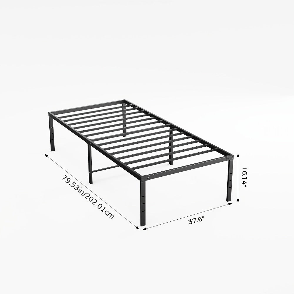 Metal Platform Bed Frame with Under Bed Storage 12 14 16 18 Inch Height Steel Slat Support No Box Spring Needed Twin Twin XL King Bedroom Furniture