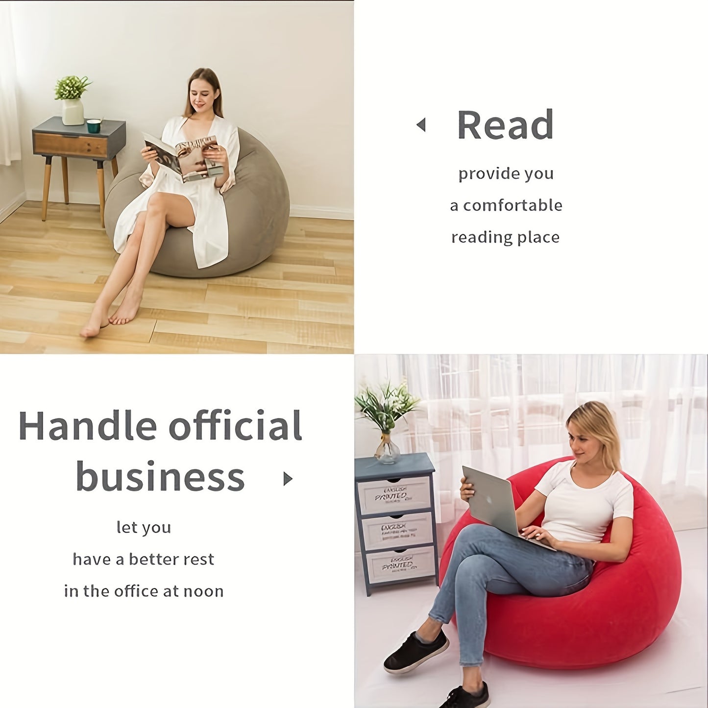 Inflatable Two-Part Spherical Couch, a Comfortable And Portable Lazy Chair, Ideal for Relaxation, Outdoor Camping, And Hiking