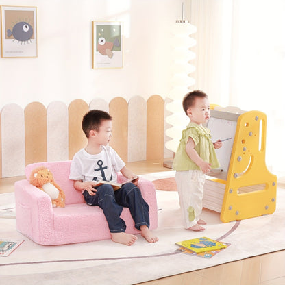 Tiita Kids Sofa Chair, 2 In 1 Fold Out Couch, Comfy Kids Sofa For Playroom-Extra Soft 2 Seats, Glow In The Dark Children Couch To Lounger For Girls Boys