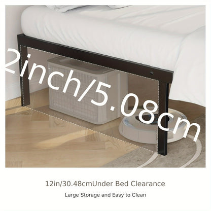 Metal Platform Bed Frame with Under Bed Storage 12 14 16 18 Inch Height Steel Slat Support No Box Spring Needed Twin Twin XL King Bedroom Furniture
