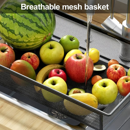 Mobile Metal Storage Shelf - 3/4/5-Tier Metal Kitchen Trolley With Hooks, Rolling Cart With 360° Swivel Wheels, Mesh Basket Layered Organizer For Narrow Gap, Kitchen, Bathroom, Office, Study, Garage, Ideal Storage Cart