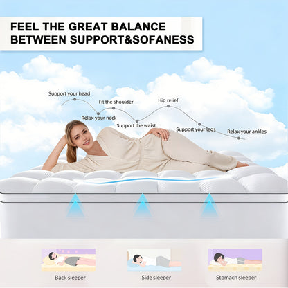 [Gift For Family] Mattress Pad/Mattress Topper/Mattress Cover/Breathable Fluffy Soft Mattress Protector With Deep Pocket - Machine Washable -RV, Bed, Sofa/Couch - Gift For Family, Home Twin/Full/Queen/King Size
