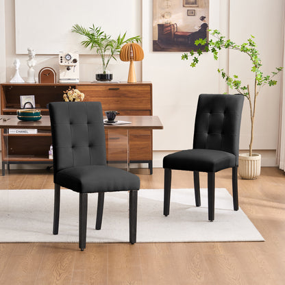 Set of 2 Faux PU Leather Upholstered Dining Chairs for Home Kitchen Living Room- Dining Room Chairs Dining Side Chairs