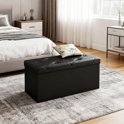 Multi-Functional Ottoman with Storage Bench | Folding Foot Rest Stool, Space-Saving, Load 660 lbs, Upholstered, Classic Style, Hardwood, OLIXIS for Living Room, Bedroom, Office, Dorm