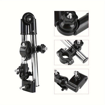 [Foldable Heavy Duty Metal] Upgraded Adjustable Stainless Steel Umbrella Stand | Foldable Swivel Design, Suitable for Wheelchairs, Bicycles Heavy Duty 100% Metal Frame | Sun And Rain Protection Safe Universal Installation Black Essential Outdoor Accessori