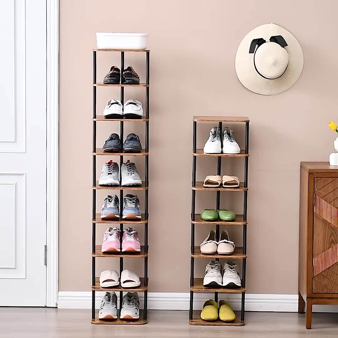 Shoe Rack 9 Tier Vertical Storage Organizer - Narrow Metal Slim Shelf - Modern Free Standing Shoe Tower - Saving Space for Closet Entryway Bedroom - For Home Organization - Perfect Gift for Housewarming