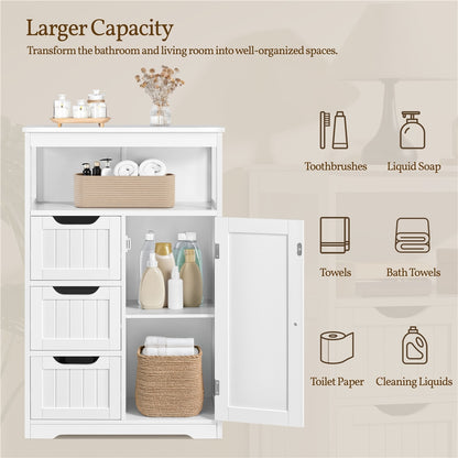 3-Drawer Bathroom Storage Cabinet, Multi-Purpose Organizer Cabinet detail image - detail view 23