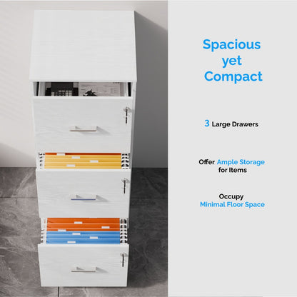 3-Drawer File Cabinet for Organized Everyday Storage in Home Office detail image - detail view 4