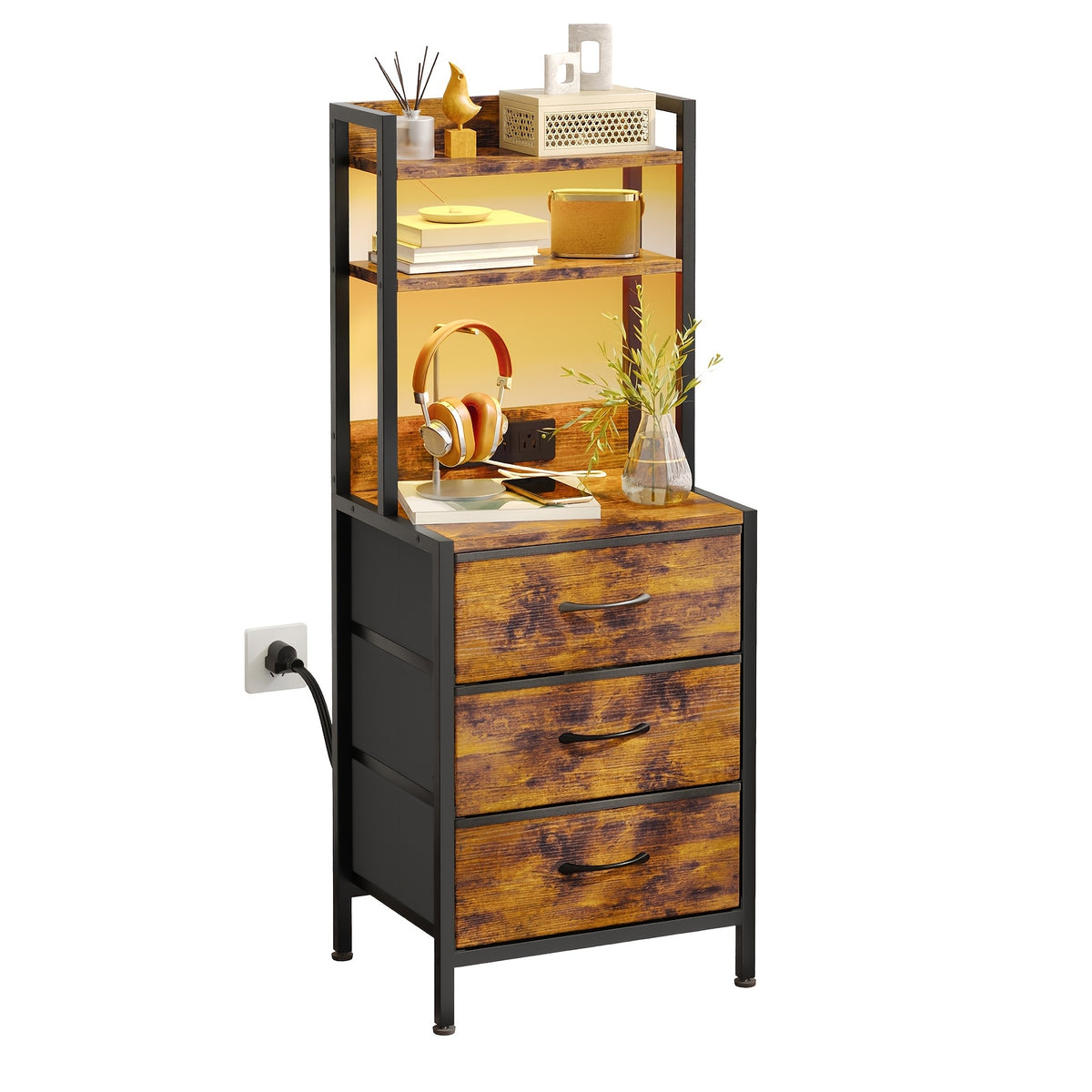 Nightstand shown in the 1pc-Brown option