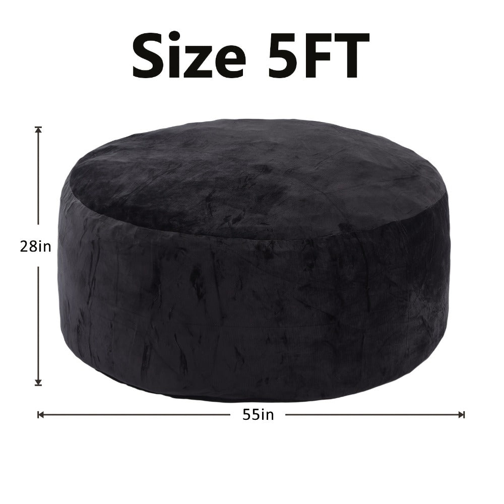 3-Foot Oversized Bean Bag Chair with Memory Foam for Comfortable Everyday Seating detail image - detail view 9