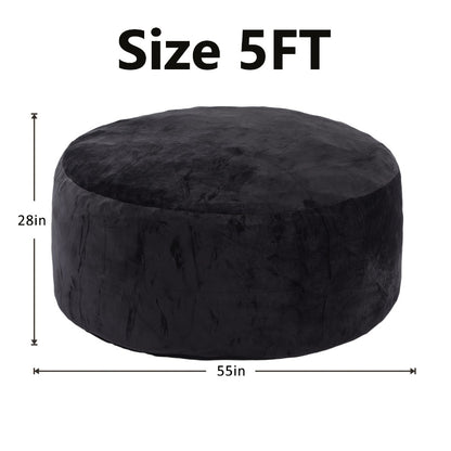 3-Foot Oversized Bean Bag Chair with Memory Foam for Comfortable Everyday Seating detail image - detail view 9