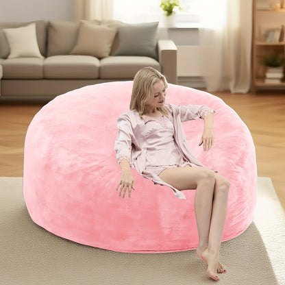 Bean Bag Chair shown in the Pink, 3FT(36"D x 36"W x 28"H) option