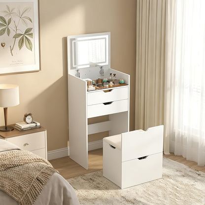 Vanity Desk shown in the White option