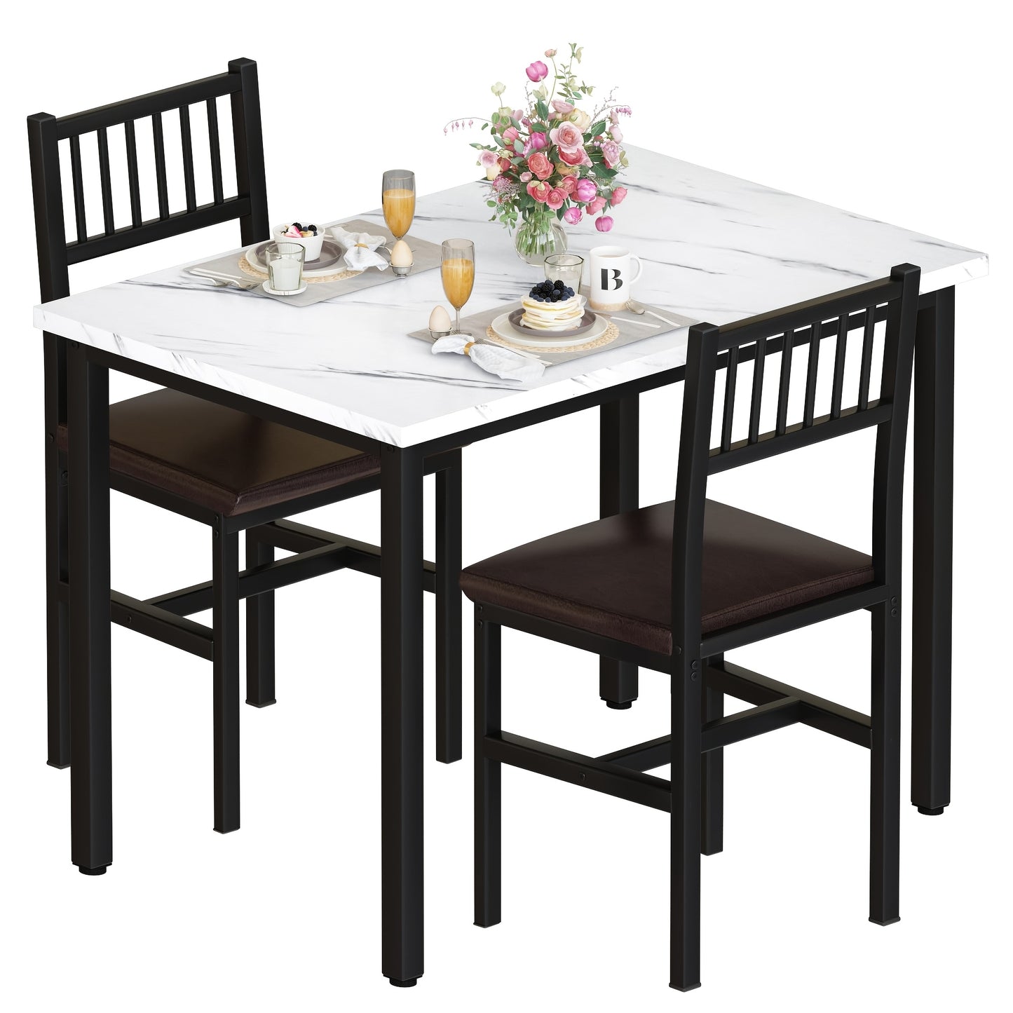 Dining Table Set shown in the Black And White Color option