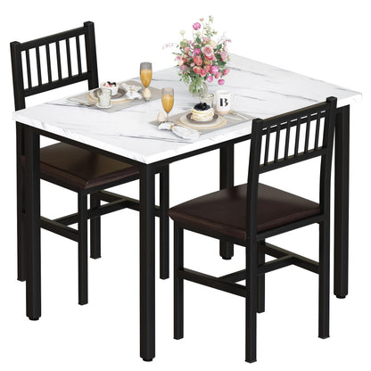 3-Piece Dining Table Set with Two Chairs Included for Work, Display, and Everyday Use detail image - detail view 3