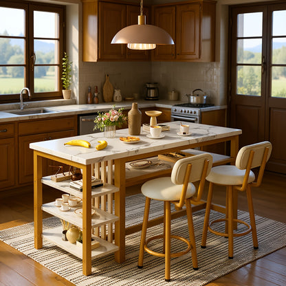Dining Table Sets and Breakfast Nook Sets shown in the Marble White/Golden option