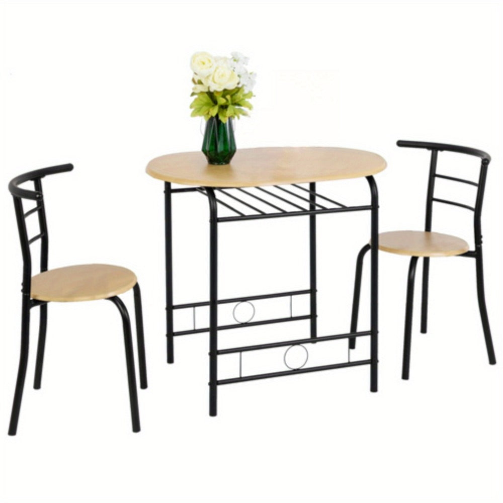 3-Piece Metal Dining Table Set with Two Chairs Included for Kitchen detail image - detail view 13