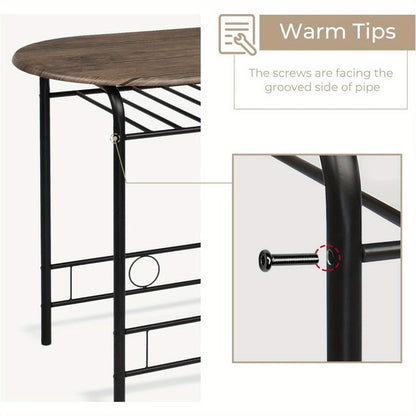 3-Piece Metal Dining Table Set with Two Chairs Included for Kitchen detail image - detail view 14