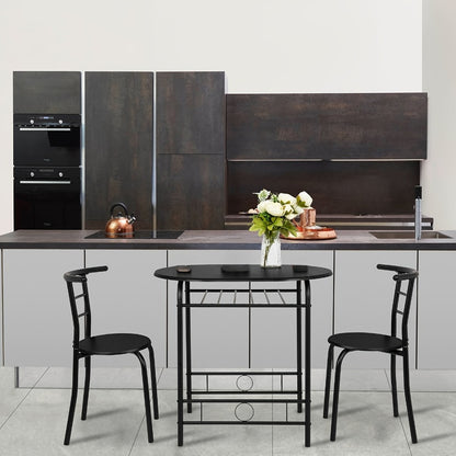 3-Piece Metal Dining Table Set with Two Chairs Included for Kitchen detail image - detail view 16