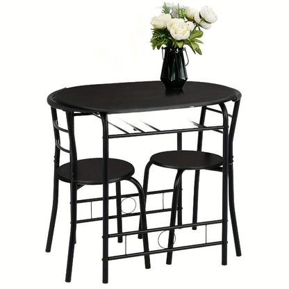 3-Piece Metal Dining Table Set with Two Chairs Included for Kitchen detail image