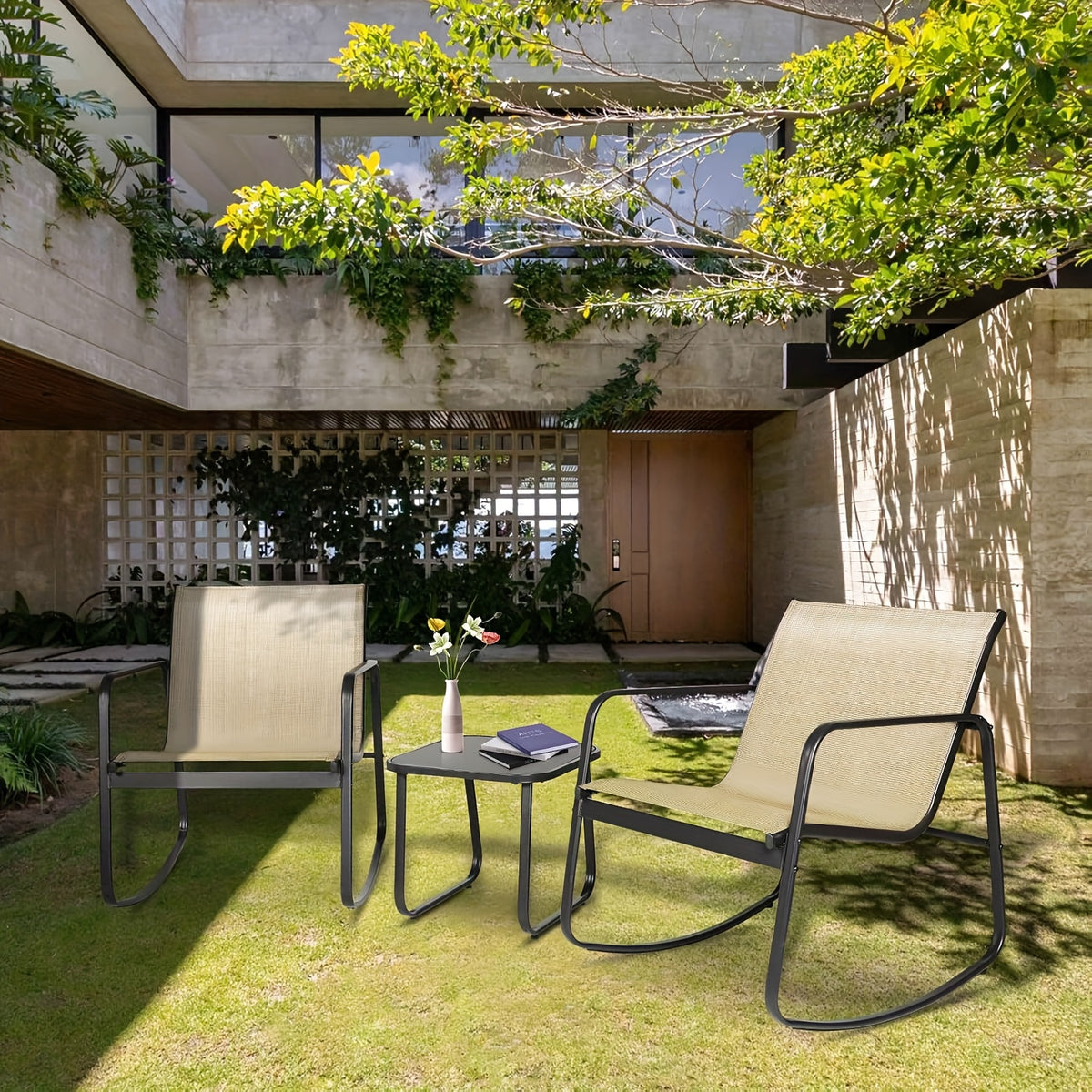 Outdoor Bistro Set shown in the Brown option