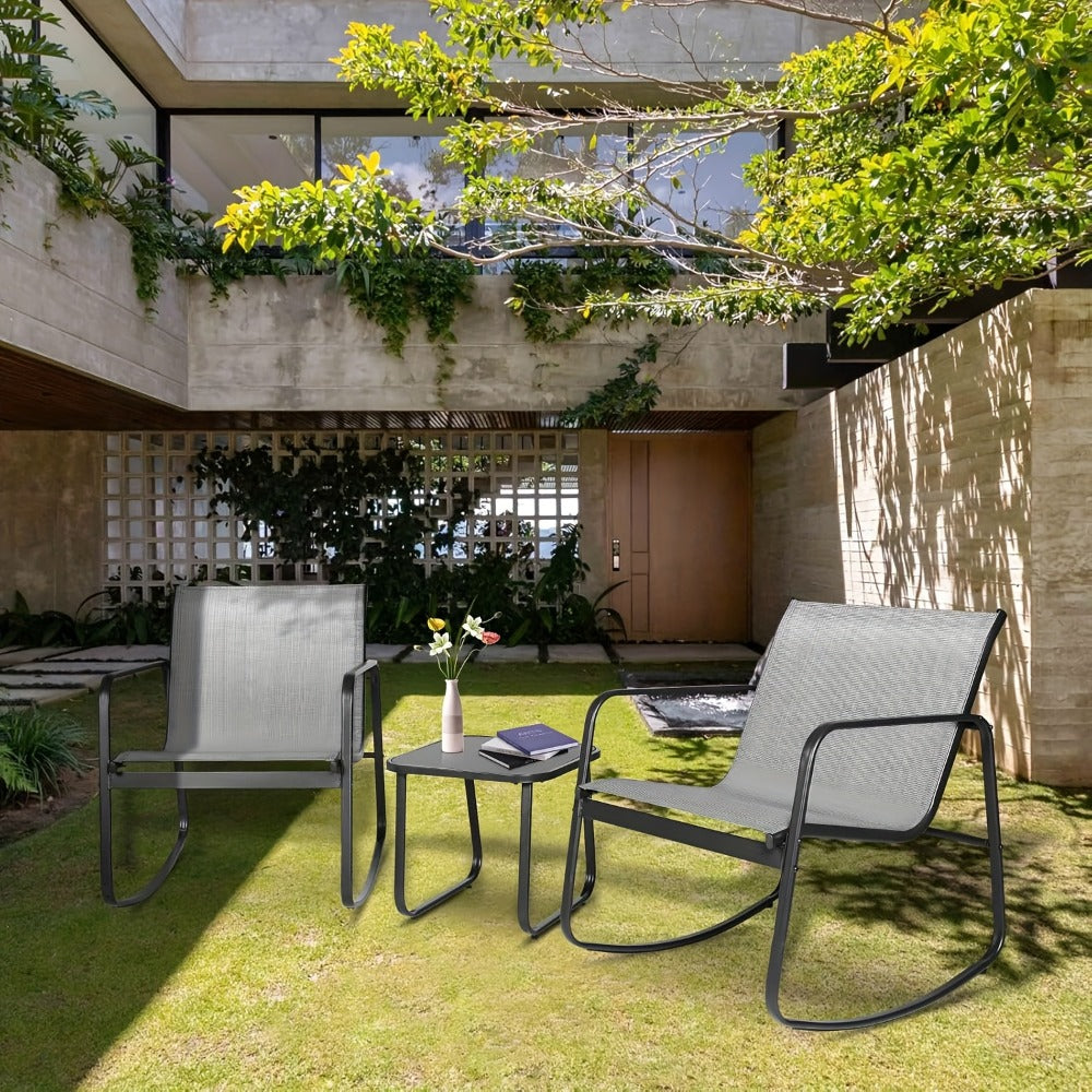 3-Piece Outdoor Bistro Set with Weather-Resistant Finish and Multiple Color Options detail image - detail view 5