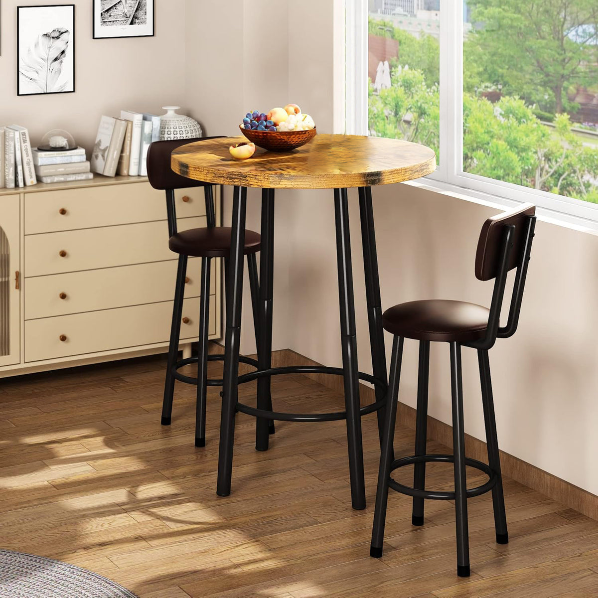 3-Piece Pub Dining Sets And Bar Table Sets for Kitchen and Living Room detail image