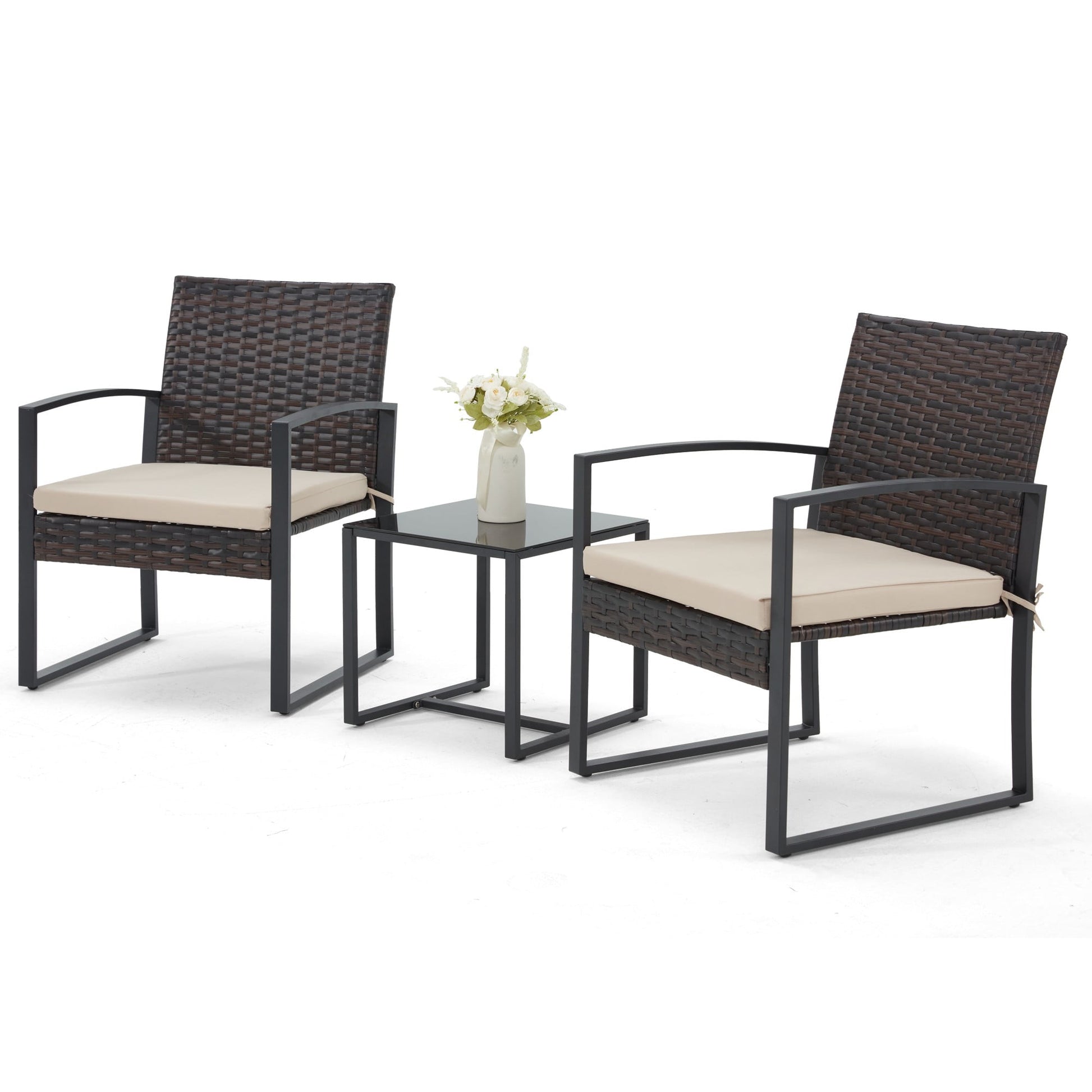 Outdoor Bistro Set shown in the Brown option