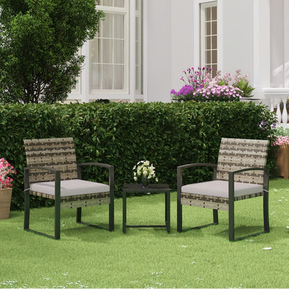 3-Piece Wicker Outdoor Bistro Set with Multiple Color Options for Patio detail image - detail view 6