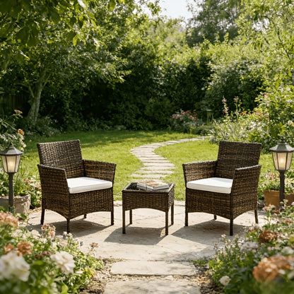 3-Piece Wicker Patio Furniture Set with Two Chairs Included and Multiple Color Options detail image