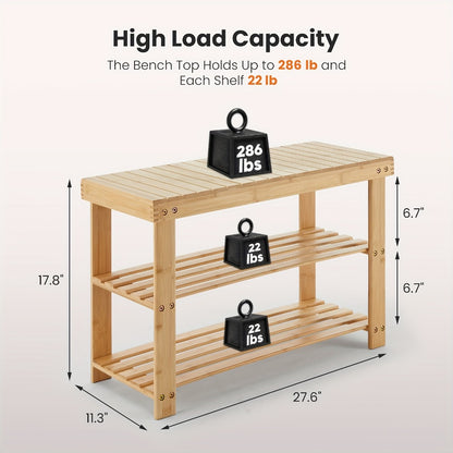 3-Tier Bamboo Shoe Rack, Closet Shoe Shelf for Organized Everyday Storage in Entryway detail image