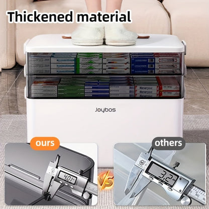 3-Tier Clear Storage Organizer with Secure Lid and Large-Capacity Storage detail image - detail view 5