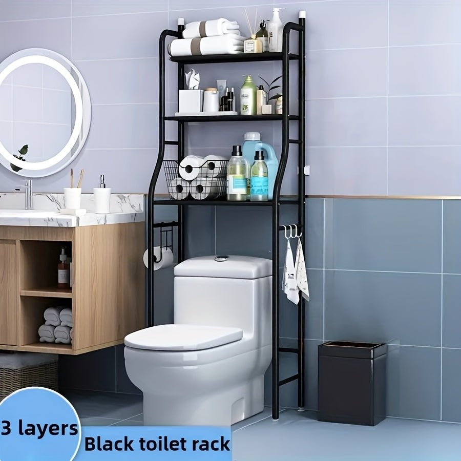 Bathroom Storage Rack shown in the Black option