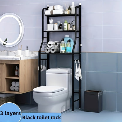 Bathroom Storage Rack shown in the Black option