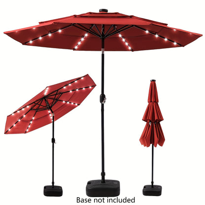 Patio Umbrella shown in the Burgundy, 10ft Triple Umbrella option