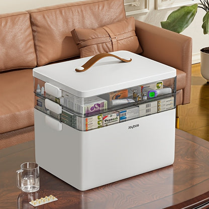 3-Tier Plastic Medicine Cabinet with Carry Handle for Organized Everyday Storage detail image - detail view 7
